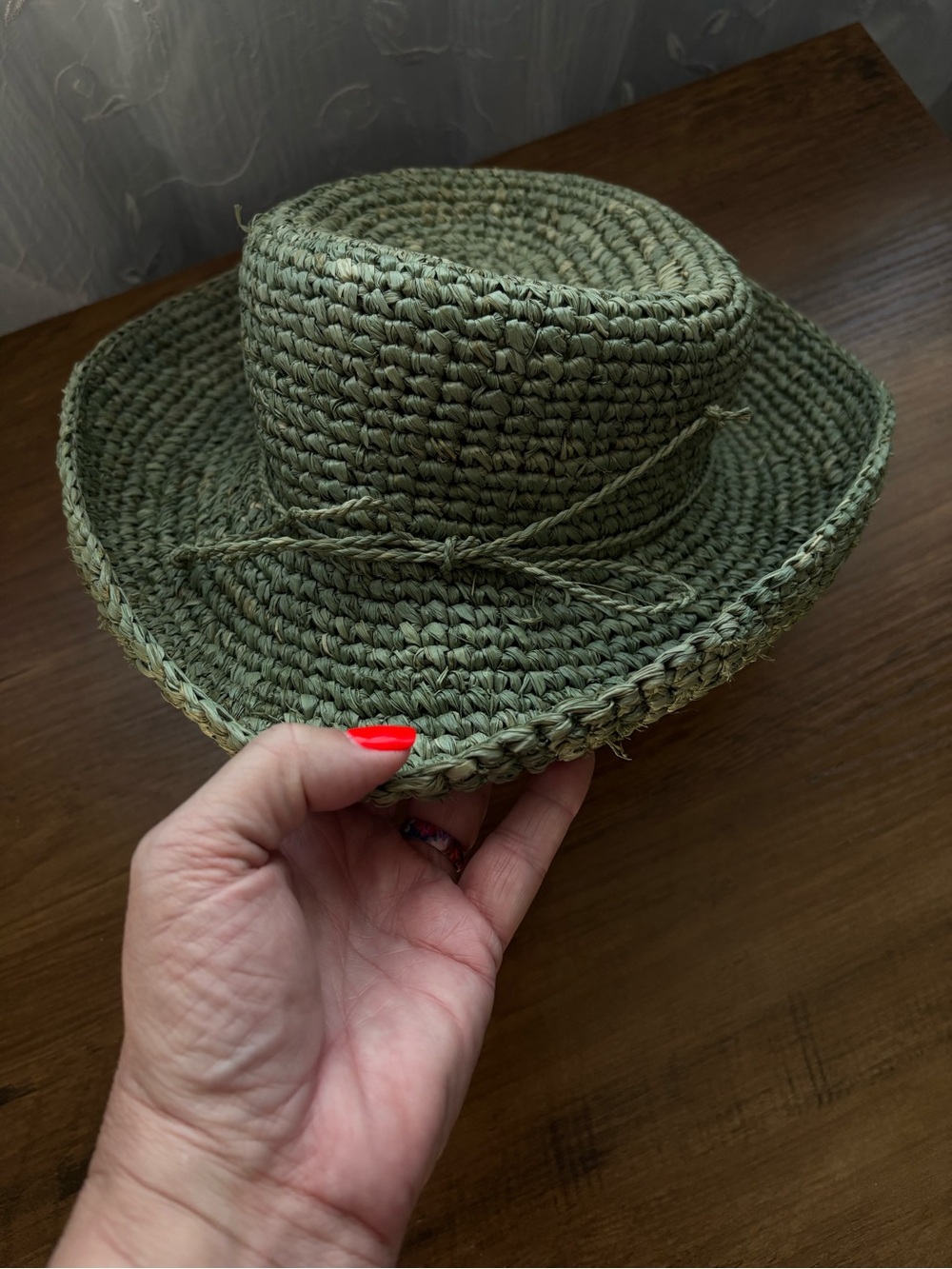 Scala Crocheted Raffia Hat with Drawstring - Picture 3 of 7